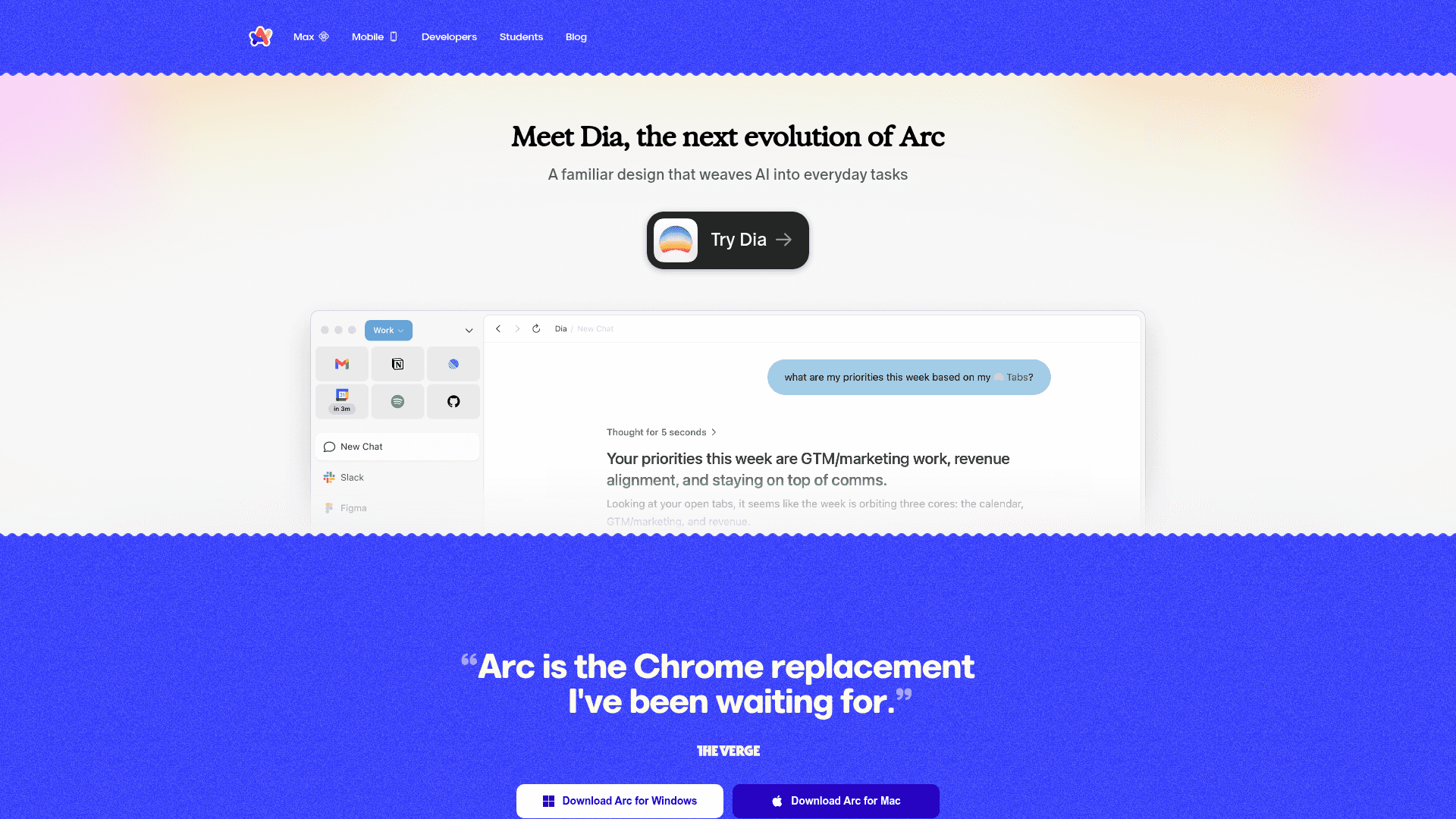 Arc screenshot