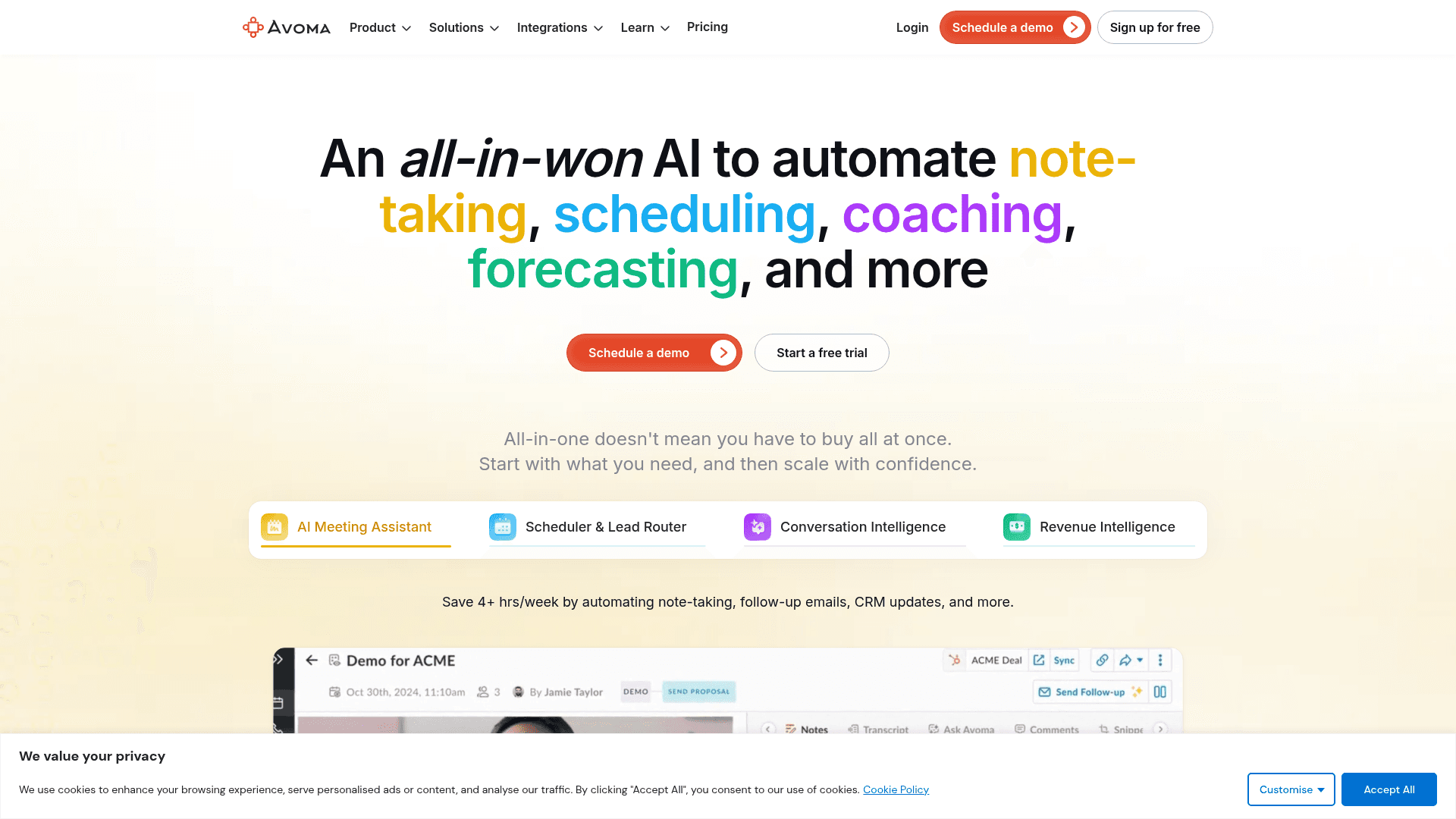 Avoma screenshot