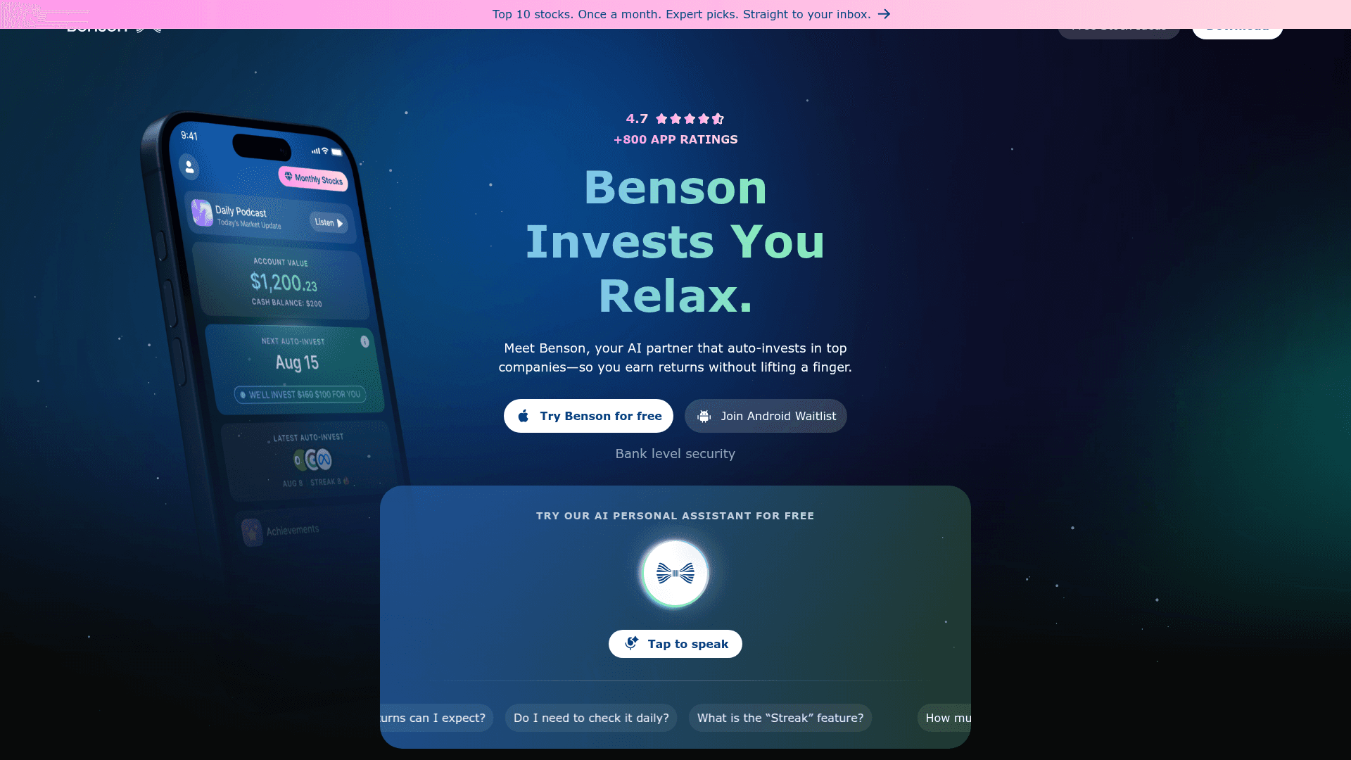 Benson screenshot