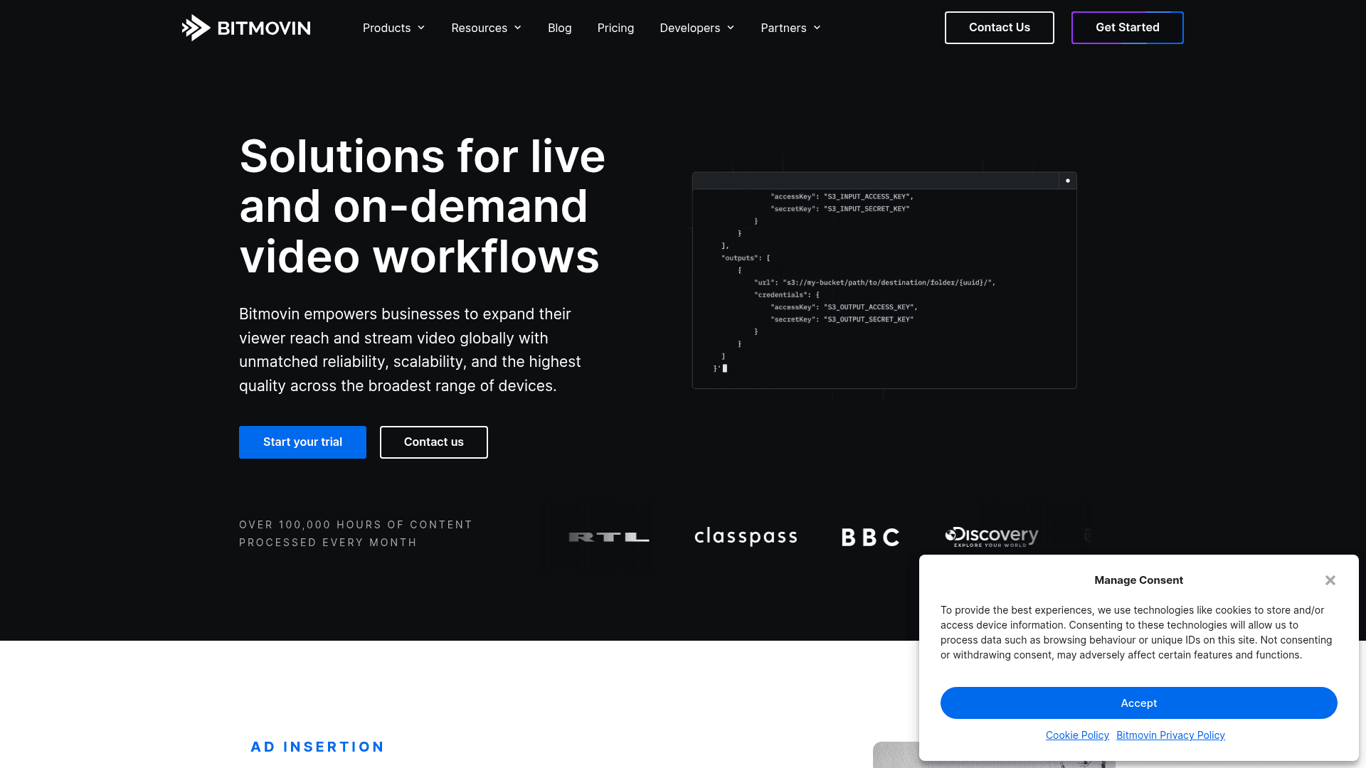 Bitmovin screenshot
