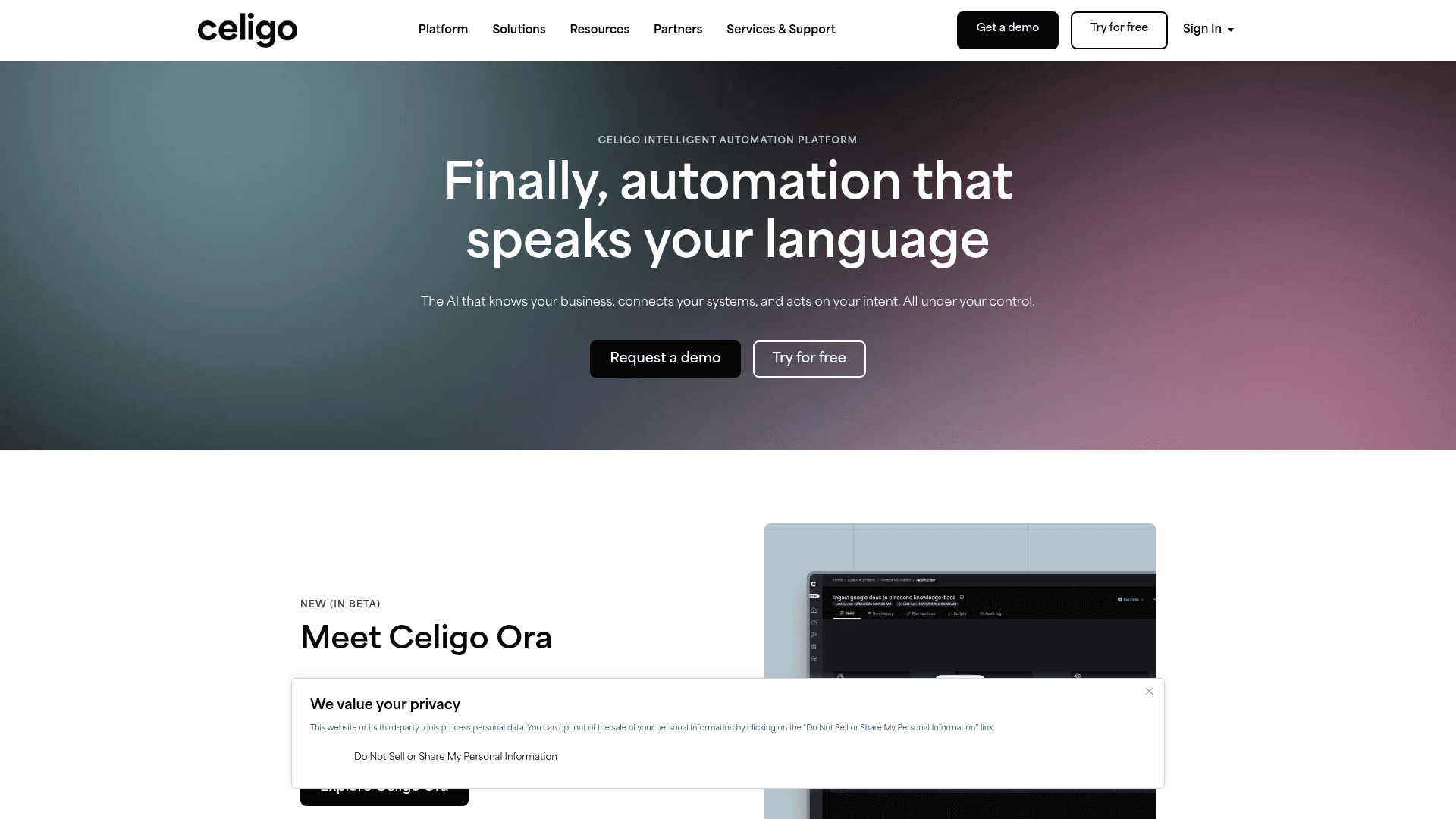 Celigo screenshot
