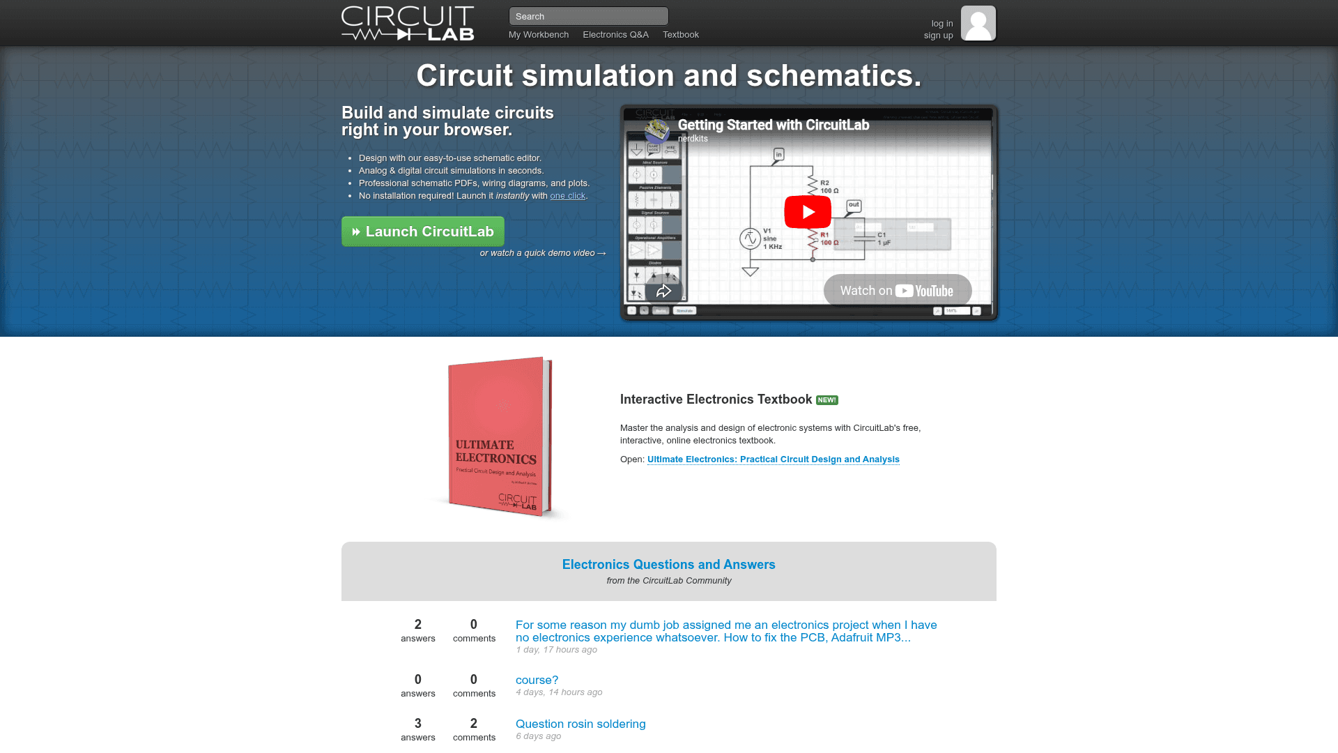 CircuitLab screenshot