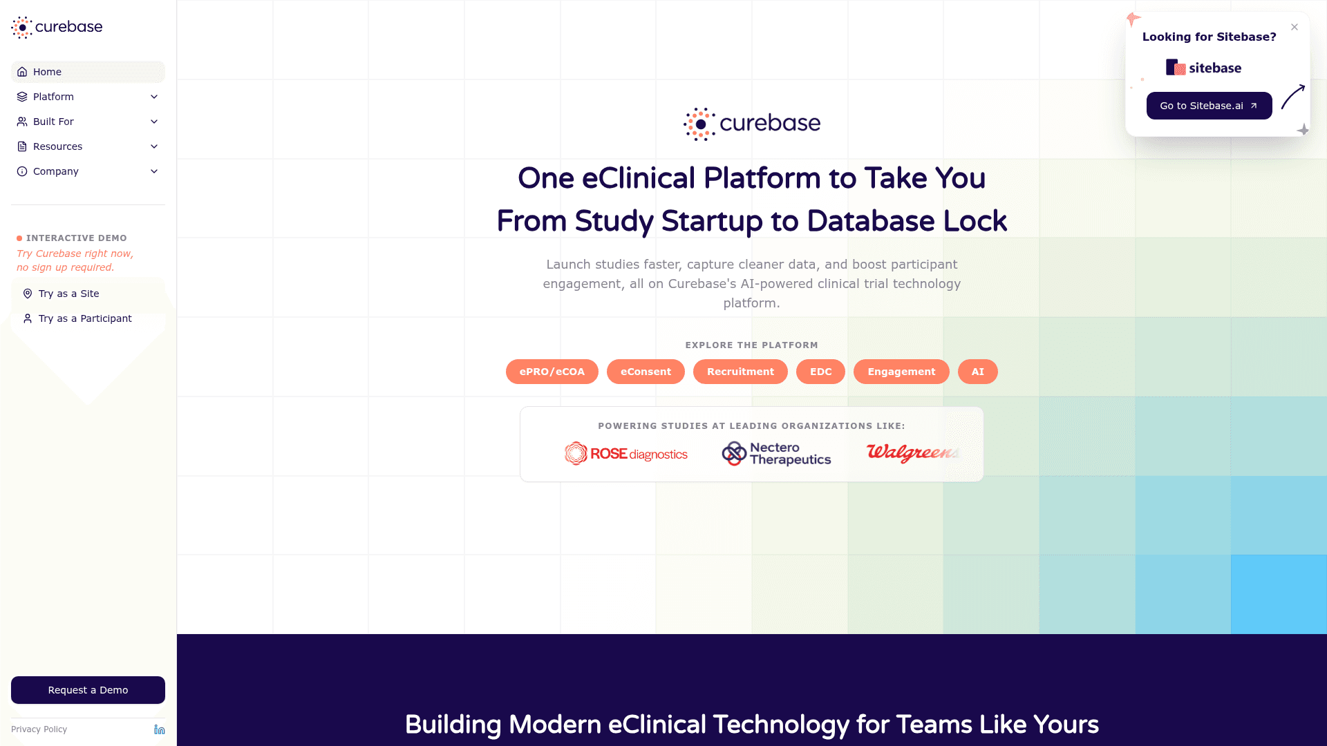 Curebase screenshot