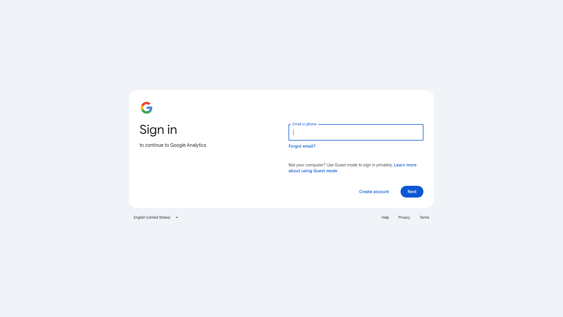 Google Analytics screenshot