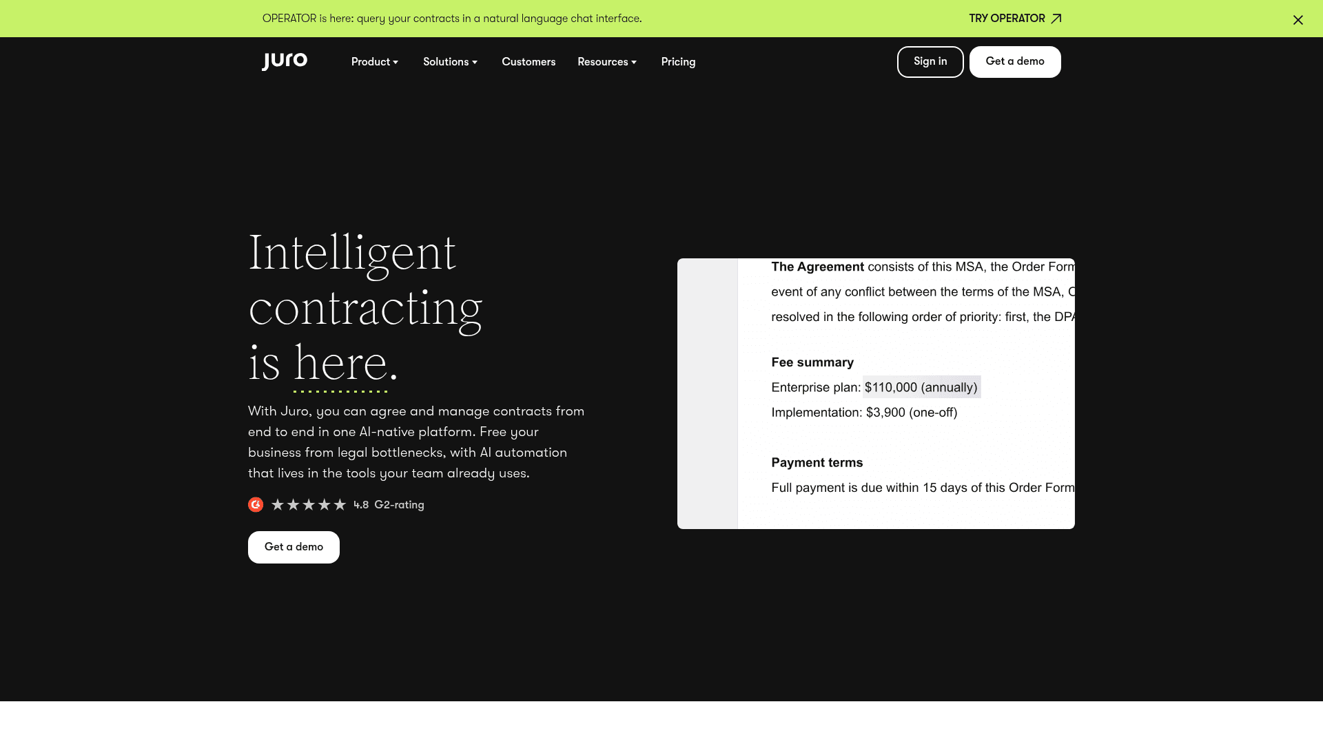 Juro screenshot