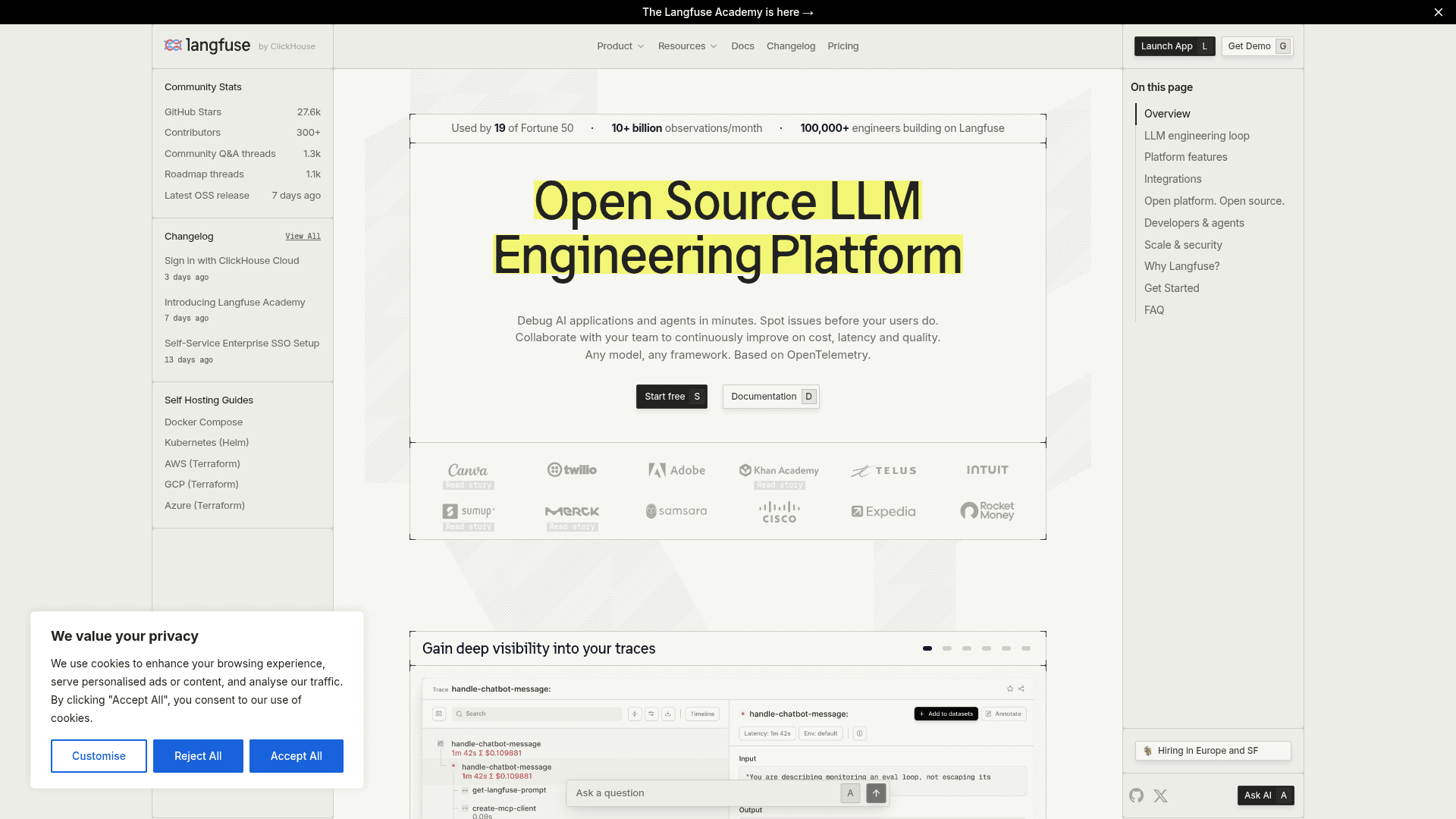 Langfuse screenshot