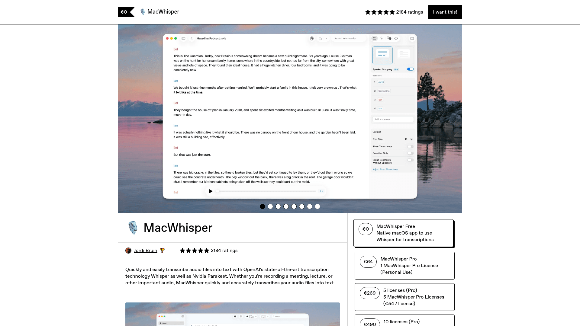 MacWhisper screenshot