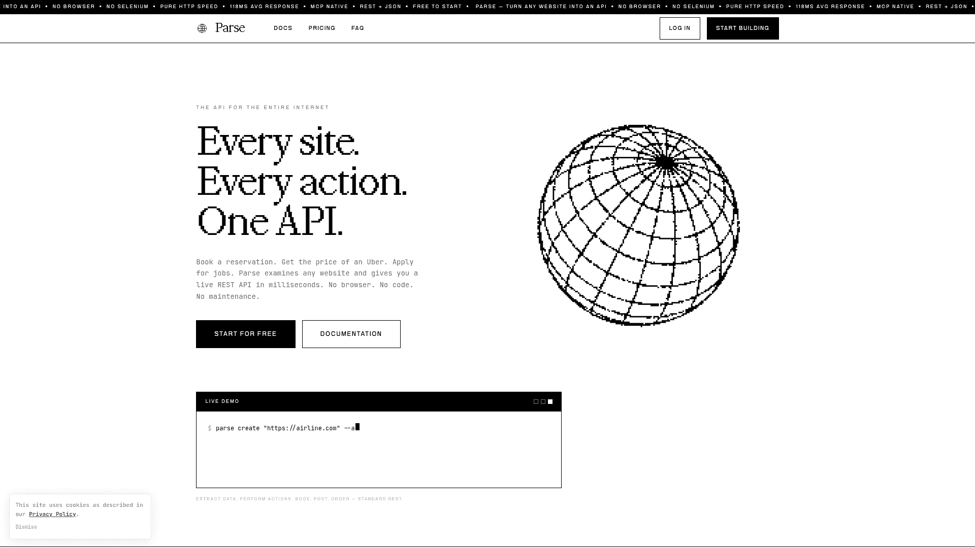 Parse screenshot