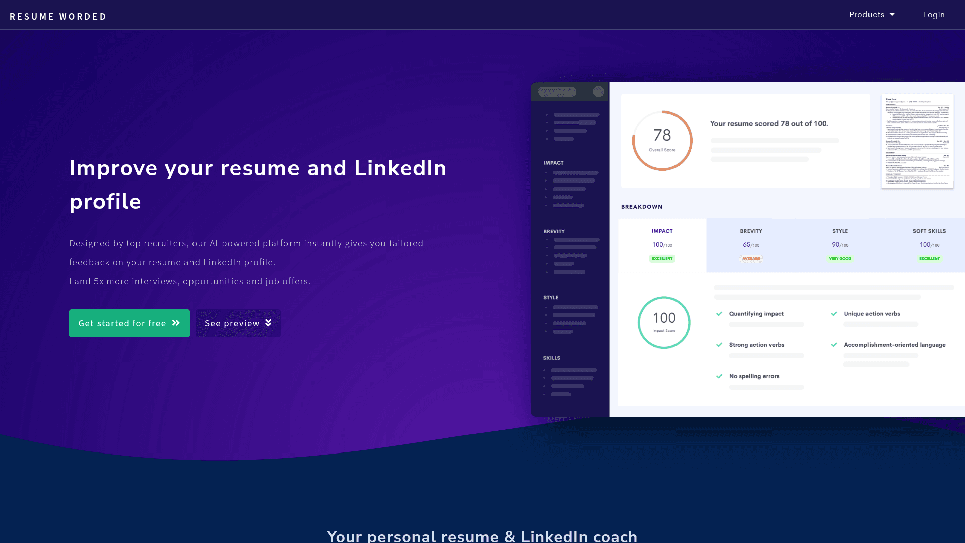Resume Worded screenshot