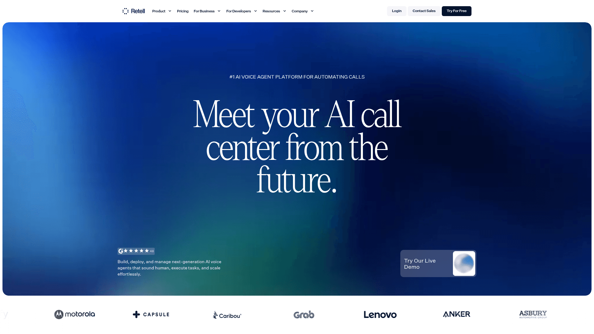 Retell AI screenshot