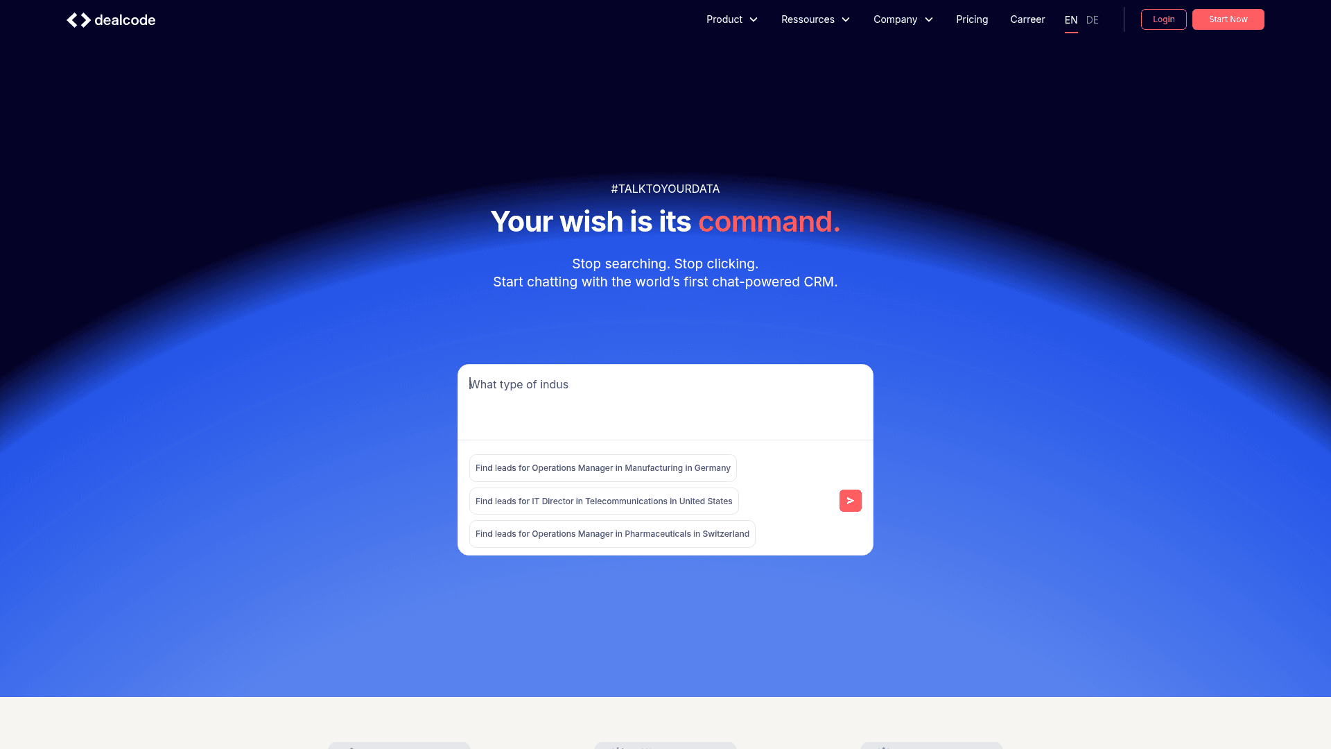Sales AI message generator screenshot